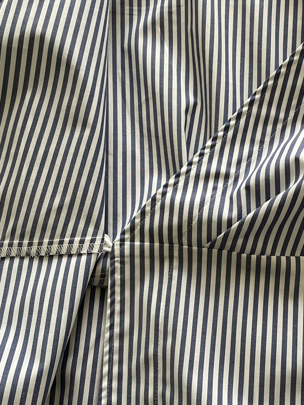 NEW SPANX Blue White Striped Wrap Shirt Dress Long Sleeve Stretch Cotton, Size S - Picture 7 of 14